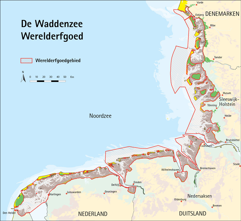 Kaart Werelderfgoed Waddenzee